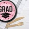 25 Count Pink Congrats Grad Paper Plates 9 Inch Graduation Party Supplies for Girly Themes